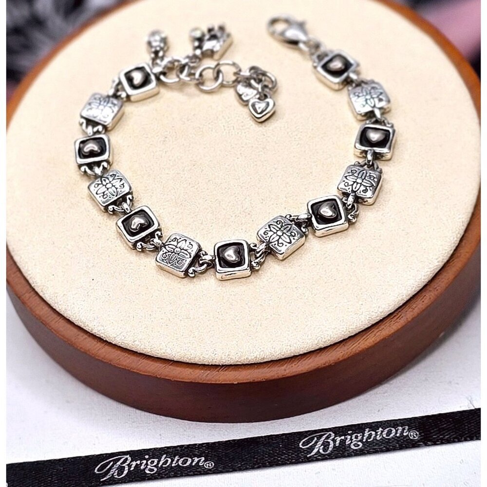 Brighton Love Reigns Bracelet Silver-plated W Black Enamel